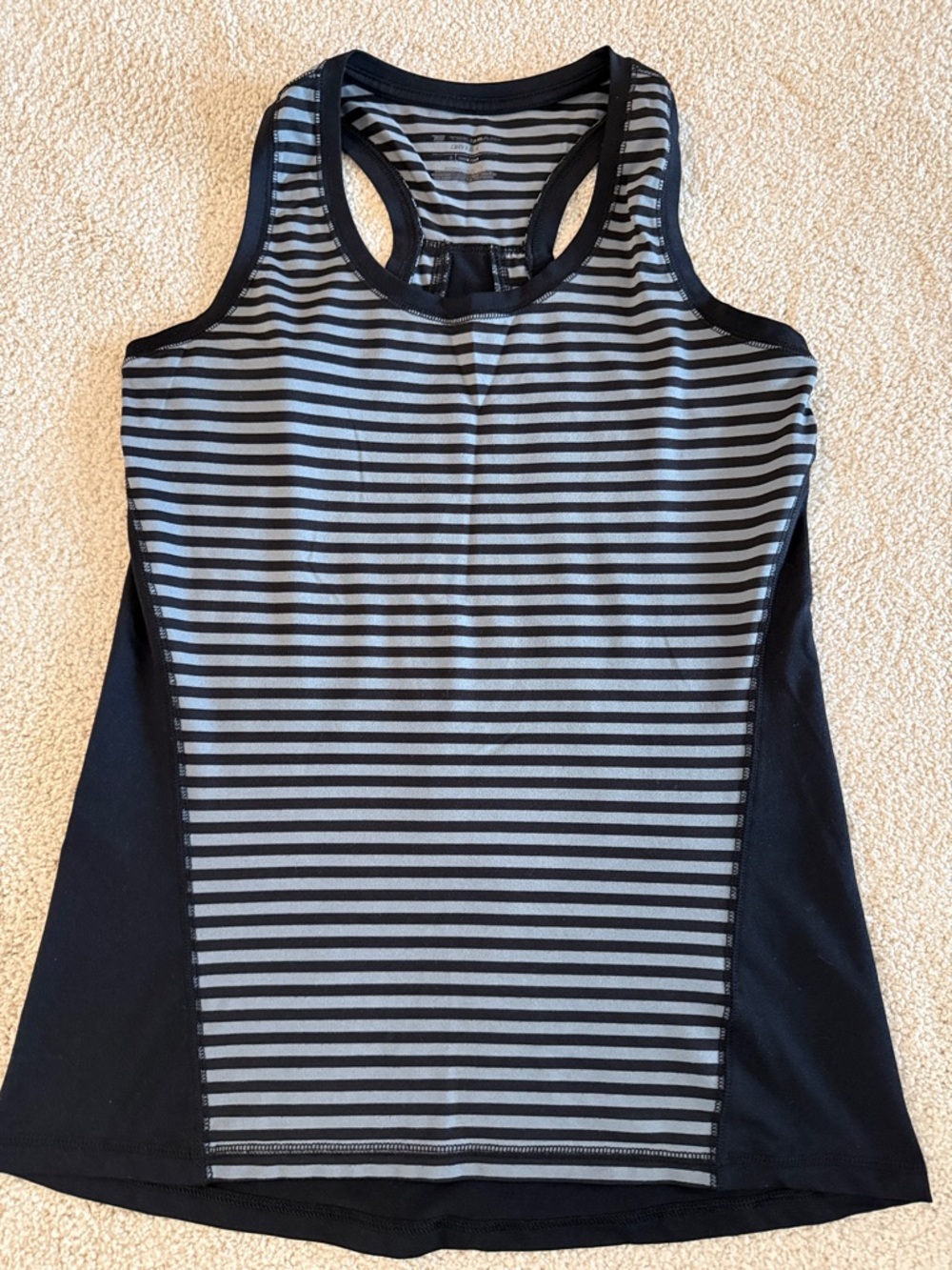 tek gear Black and Gray Striped Racerback Performance Tank